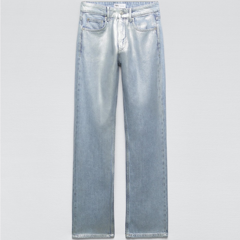 Zara metallic jeans NWT
